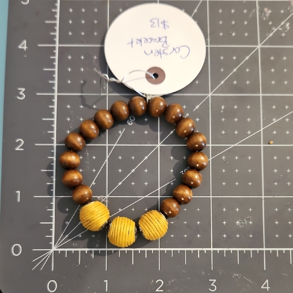 Yellow and Brown Beaded Kids Bracelet